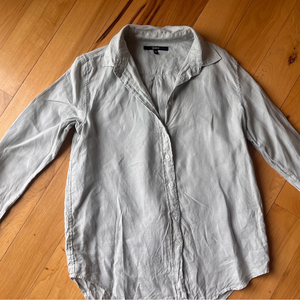 Quince Soft Light Blue Linen Shirt